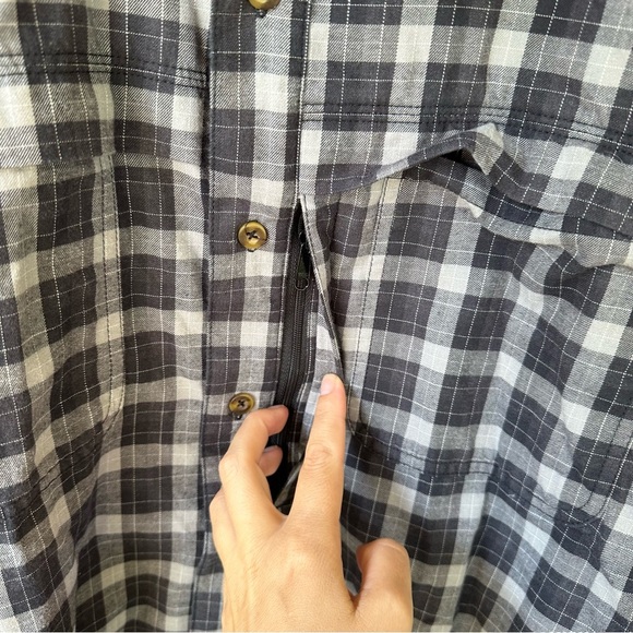 Carhartt Force Reydell Button Up Shirt Large Black Gray Plaid Relaxed Fit - Picture 4 of 7